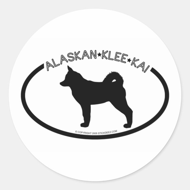 Alaskan Klee Kai Silhouette Black Sticker (Front)