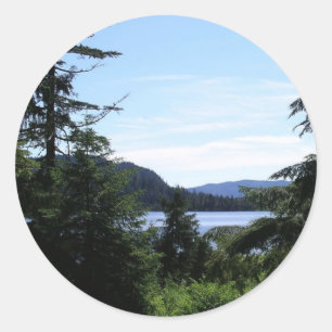 Alaskan Landscape Beautiful Alaska Photography Classic Round Sticker