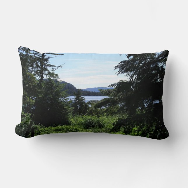 Alaskan Landscape Beautiful Alaska Photography Lumbar Cushion (Front)
