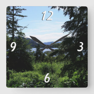 Alaskan Landscape Beautiful Alaska Photography Square Wall Clock