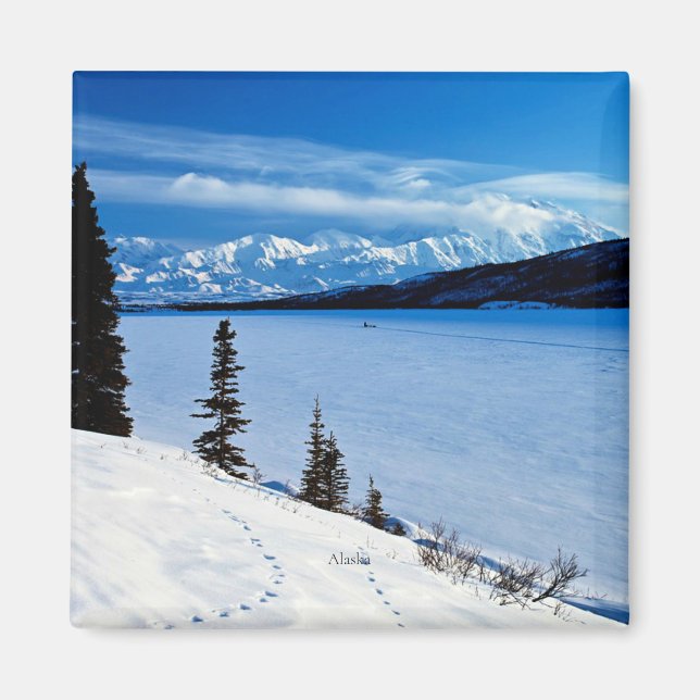 Alaskan landscape, labelled, magnet (Front)
