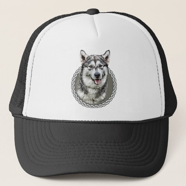 Alaskan Malamute 001 Trucker Hat (Front)