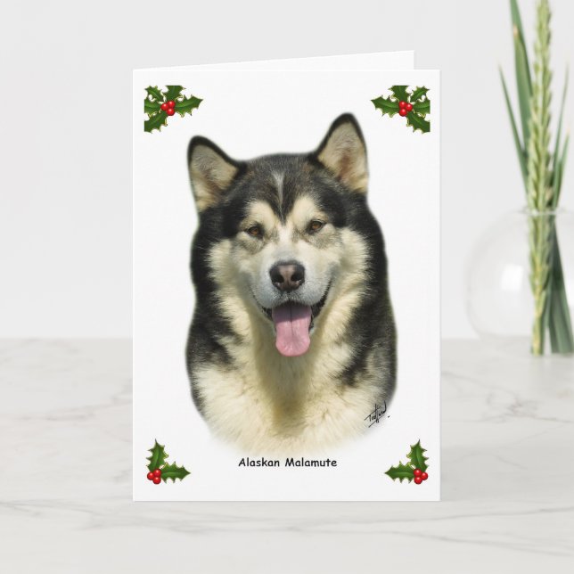 Alaskan Malamute 8T070D-03 Holiday Card (Front)