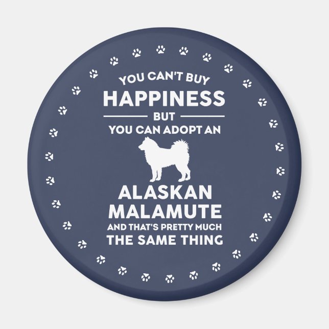 Alaskan Malamute Adoption Happiness Magnet (Front)