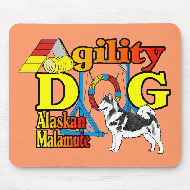 Alaskan Malamute Agility Gifts Mouse Mat (Front)