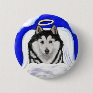 Alaskan Malamute Angel 6 Cm Round Badge