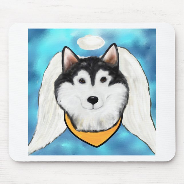 Alaskan Malamute Angel Mouse Mat (Front)