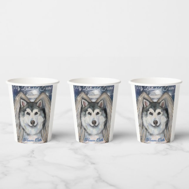 Alaskan Malamute Angel Paper Cups (Multi)