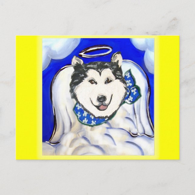 Alaskan Malamute Angel Postcard (Front)