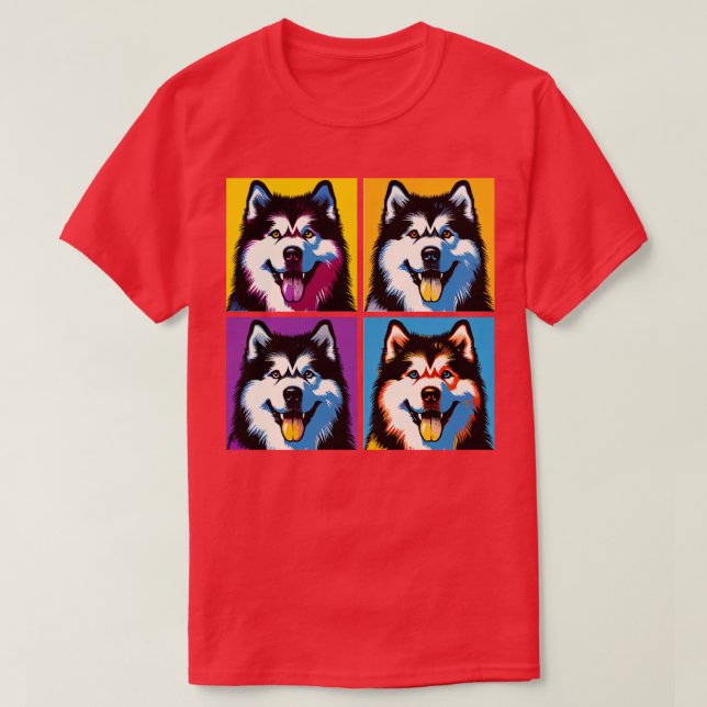 Alaskan Malamute Art Dog Lovers T-Shirt (Design Front)