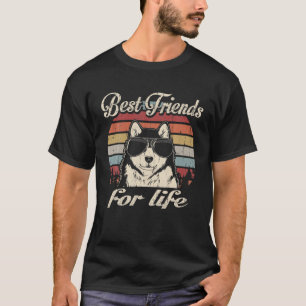 Alaskan Malamute Best Friends For Life Funny Vinta T-Shirt