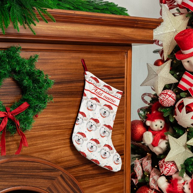 Alaskan Malamute Breed Christmas Dog Pattern Small Christmas Stocking (Creator Uploaded)