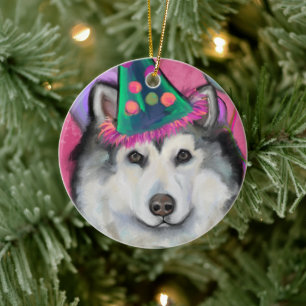 ALASKAN MALAMUTE   CERAMIC TREE DECORATION