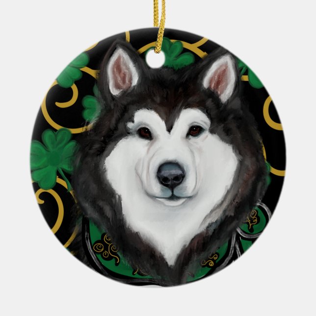 Alaskan Malamute                 Ceramic Tree Decoration (Front)