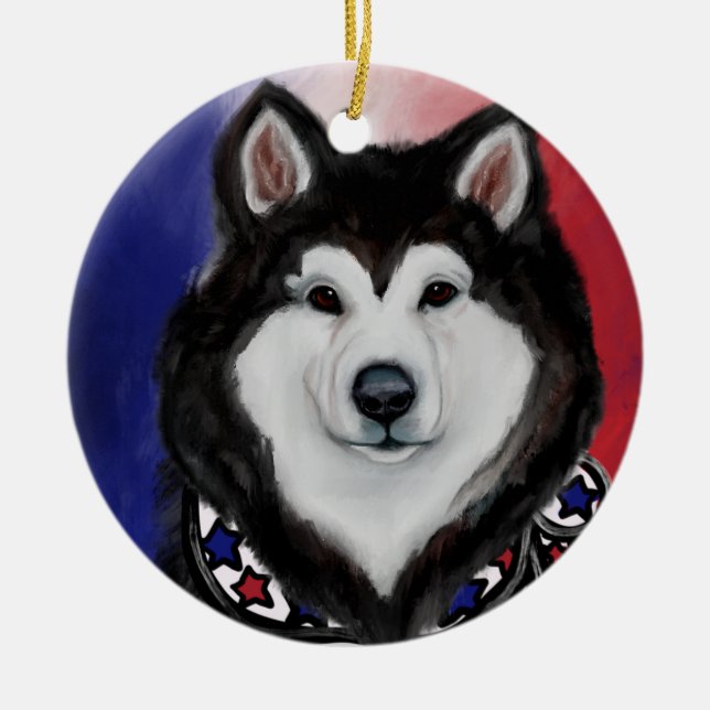 Alaskan Malamute                      Ceramic Tree Decoration (Front)