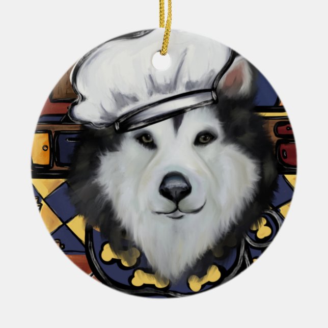 Alaskan Malamute                       Ceramic Tree Decoration (Front)