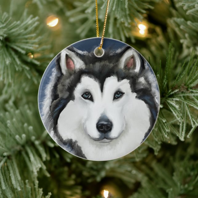 Alaskan Malamute        Ceramic Tree Decoration (Tree)