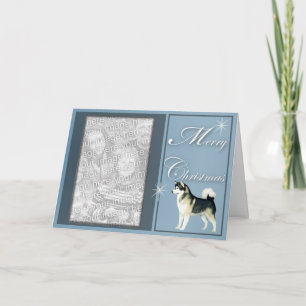 Alaskan Malamute Christmas Add Your Photo Holiday Card