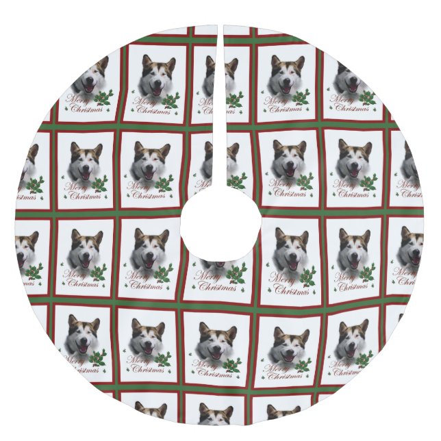Alaskan Malamute Christmas Brushed Polyester Tree Skirt (Front)
