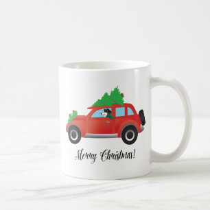 Alaskan Malamute Christmas Car Coffee Mug