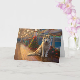 Alaskan Malamute Christmas Cruise: Pawsome Holiday Card