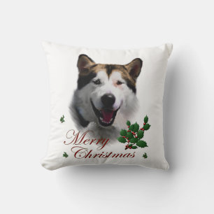 Alaskan Malamute Christmas Cushion