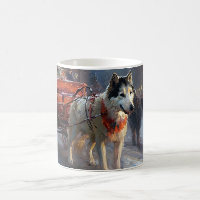 Alaskan Malamute Christmas Festive Season Coffee Mug (Center)