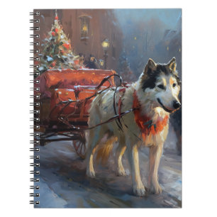Alaskan Malamute Christmas Festive Season Notebook