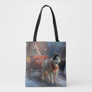 Alaskan Malamute Christmas Festive Season Tote Bag