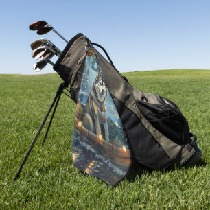 Alaskan Malamute Christmas Festive Voyage Golf Towel