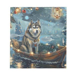 Alaskan Malamute Christmas Festive Voyage Notepad