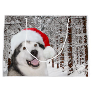 Alaskan Malamute Christmas Large Gift Bag