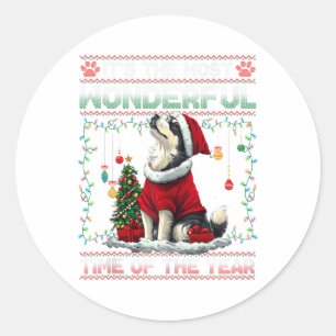 Alaskan Malamute Christmas Tree Decorations Dog Lo Classic Round Sticker