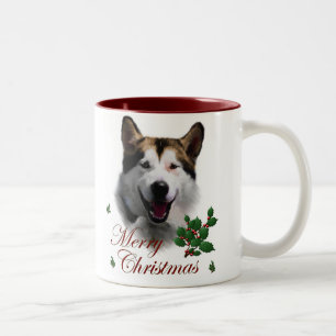 Alaskan Malamute Christmas Two-Tone Coffee Mug