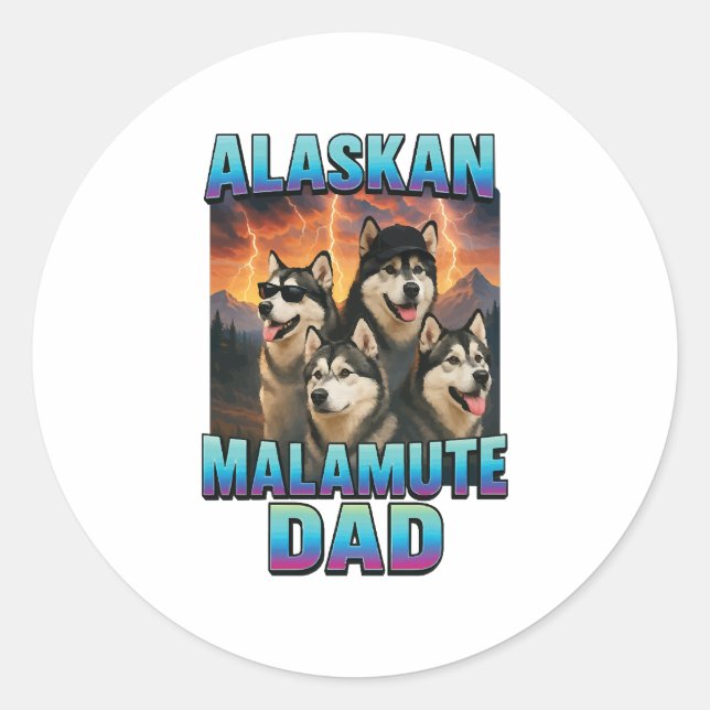 Alaskan Malamute Classic Round Sticker (Front)