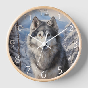 Alaskan Malamute Clock