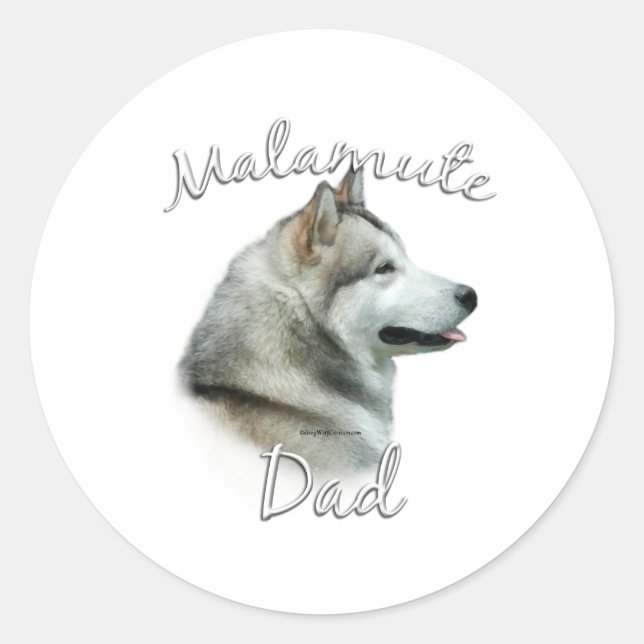 Alaskan Malamute Dad 2 Classic Round Sticker (Front)