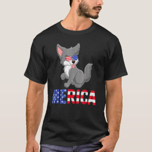 Alaskan Malamute Dog 4th Of July Merica Sunglasses T-Shirt