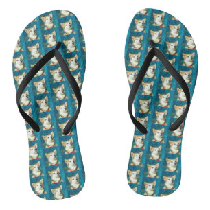 Alaskan Malamute Dog Art Flip Flops