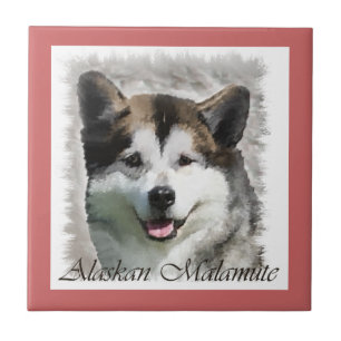Alaskan Malamute Dog Art Tile