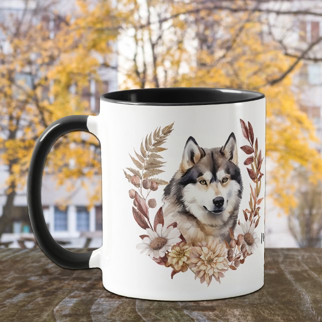 Alaskan Malamute Dog Autumn Wreath Mug (Creator Uploaded)