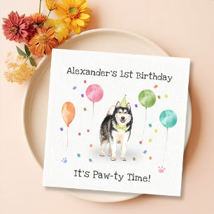 Alaskan Malamute Dog Birthday Party Napkin