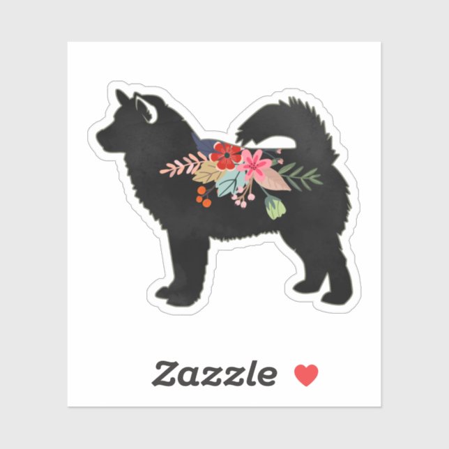 Alaskan Malamute Dog Boho Floral Silhouette (Sheet)