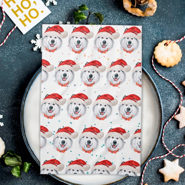 Alaskan Malamute Dog Breed Christmas Stars Tea Towel (Creator Uploaded)