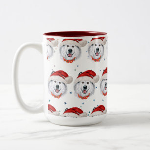 Alaskan Malamute Dog Breed Christmas Stars Two-Tone Coffee Mug