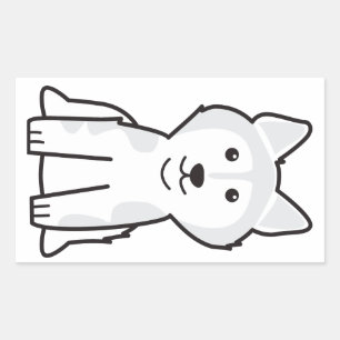 Alaskan Malamute Dog Cartoon Rectangular Sticker
