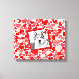 Alaskan Malamute Dog Heart Canvas Print