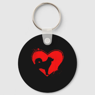 Alaskan Malamute Dog Heart Shape Valentine Dog Lov Key Ring