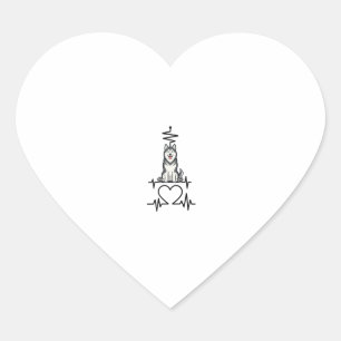 Alaskan Malamute Dog Heartbeat Line Heart Paws Sticker
