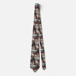 Alaskan Malamute Dog in Snow Christmas Tie